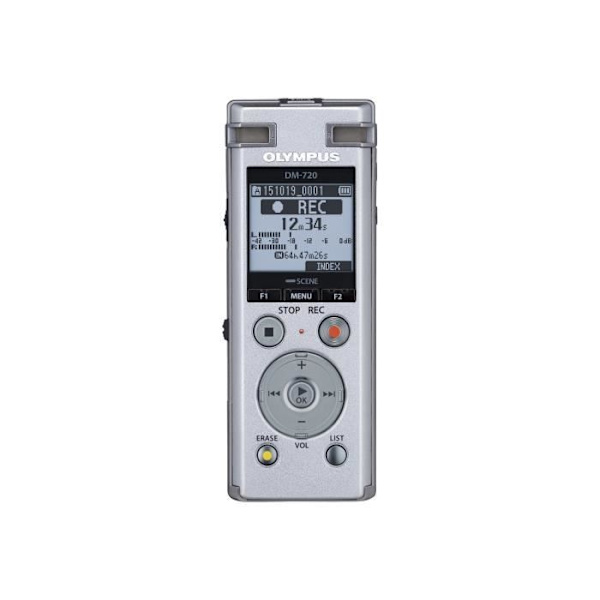 Diktafon - OLYMPUS - DM-720 - 4 GB - Silver - Med ME-33 mikrofon