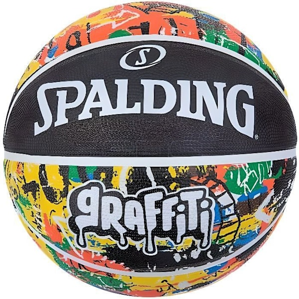 Basket - SPALDING - Regnbågsgraffiti - Gummi - Storlek 7 - Flerfärgad Flerfärgad 7
