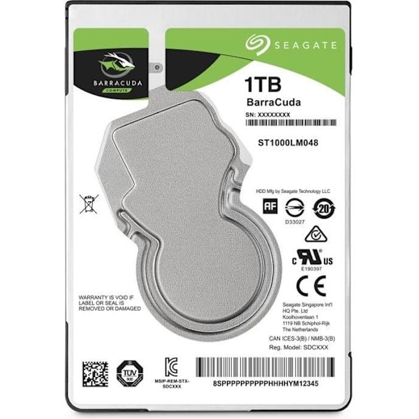 SEAGATE - Intern hårddisk - BarraCuda - 1TB - 5400 rpm - 2,5"