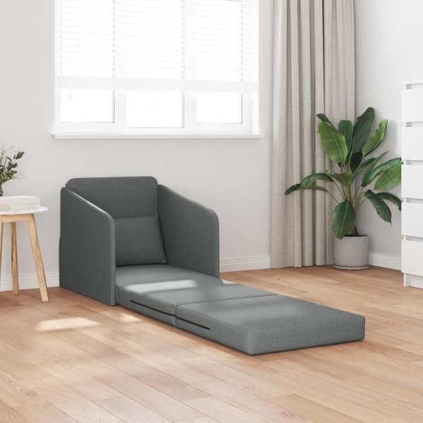 Soffa Utdragbar 2 i 1 Mörkgrå 65x80x83 cm Tyg