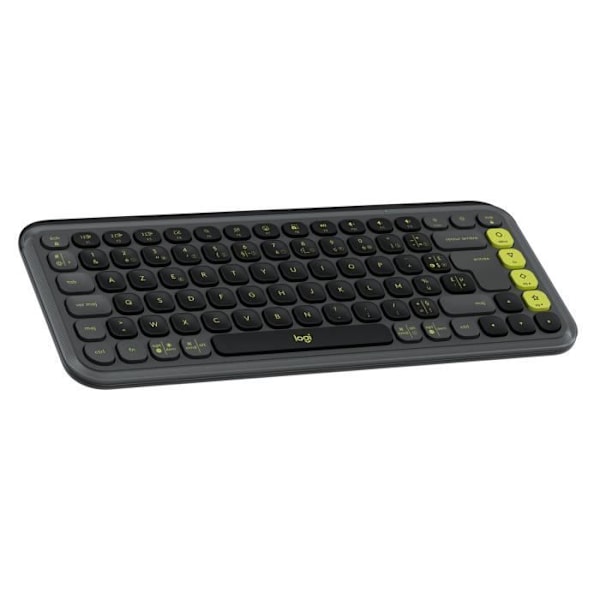 Tangentbord - Trådlöst - Logitech - Pop Icon Keys - AZERTY - Grafit grafit, Grön