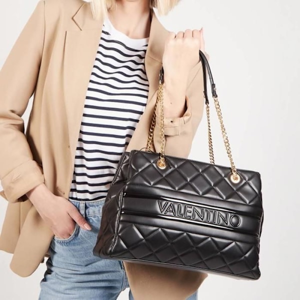Axelväska - VALENTINO - Ada Shopping Bag - Svart - 100% polyuretan - A4-format svart