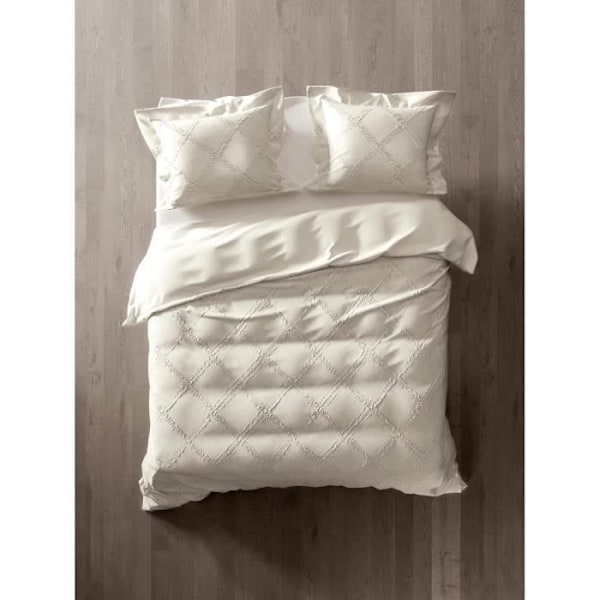 Duvetöverdrag - Madelein - 140x220 cm - 100% Bomull Percale - Färg Ecru - Antik ääne äggskal