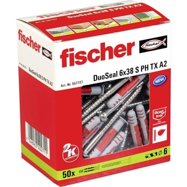 Fischer DuoSeal Dowel 38 mm 6 mm 557727 50 st.