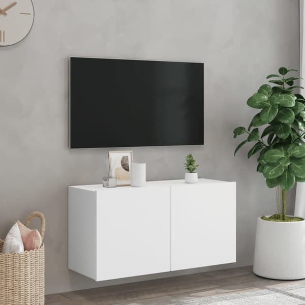 vidaXL Vägg-TV-enhet Vit 80x30x41 cm 836952