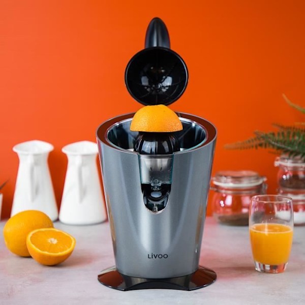 LIVOO DOD164 elektrisk citruspress - 160W - 0,37 L juiceuppsamlare - Grå