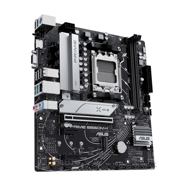 ASUS PRIME B650M-K - Micro ATX Socket AM5 AMD B650 moderkort - 2x DDR5 - M.2 PCIe 5.0 - USB 3.1 - PCI-Express 4.0 16x - LAN 2.5 GbE