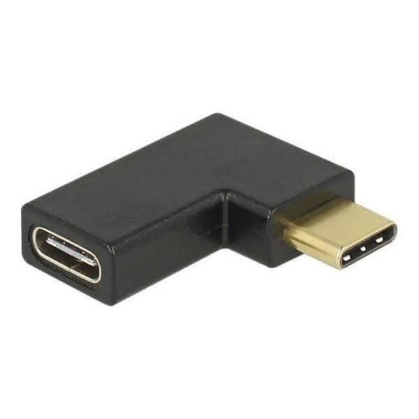 DeLOCK USB-adapter USB-C (M) till USB-C (F) vänstervinklad USB 3.1 Gen 2 Svart