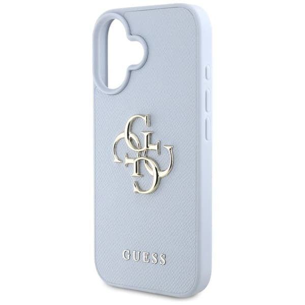 Skyddshölje - CG MOBILE - iPhone 16 - Ekoleder - Styv - Metallogi blå