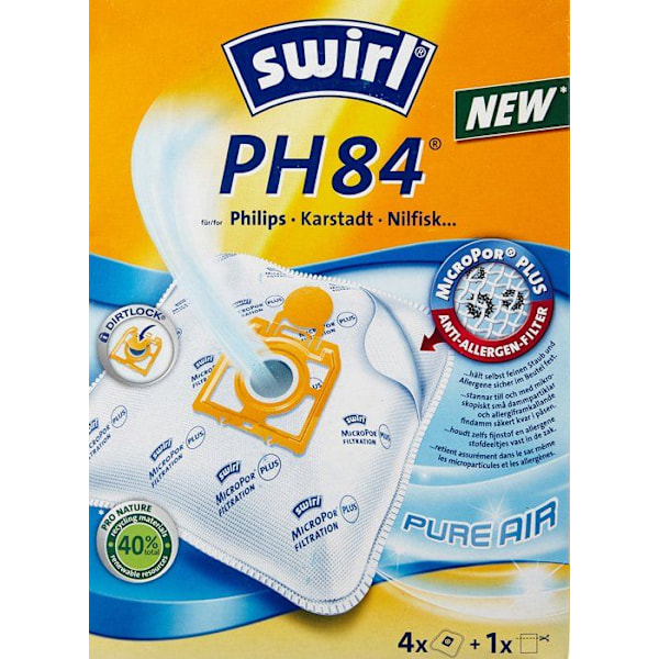 Rengöringskit Swirl 2 x PH 84 Airspace påsar för dammsugare