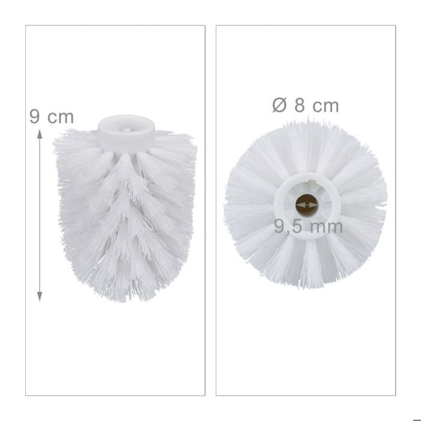 Relaxdays Ersättningshuvud för WC-borste paket med 5 inre diameter 9,5 mm, diameter 8 cm, vit Vit