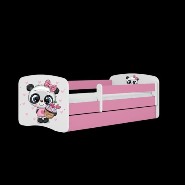 Kocot Kids Babydreams rosa pandasäng med låda - 140/70 - Trä - Spånskiva Rosa
