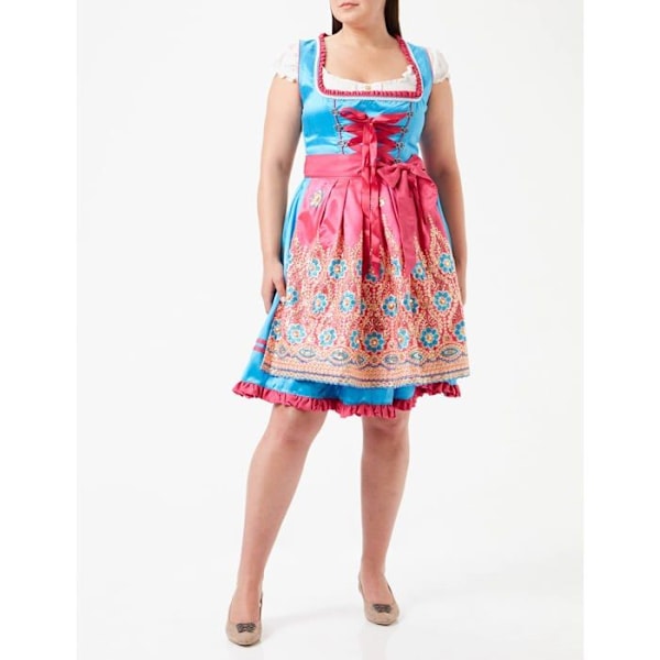 Robe Dirndline - partB01KTYAZF6 - Premium Dirndl Klänning för Speciella Tillfällen Kvinna Blå/Rosa 3