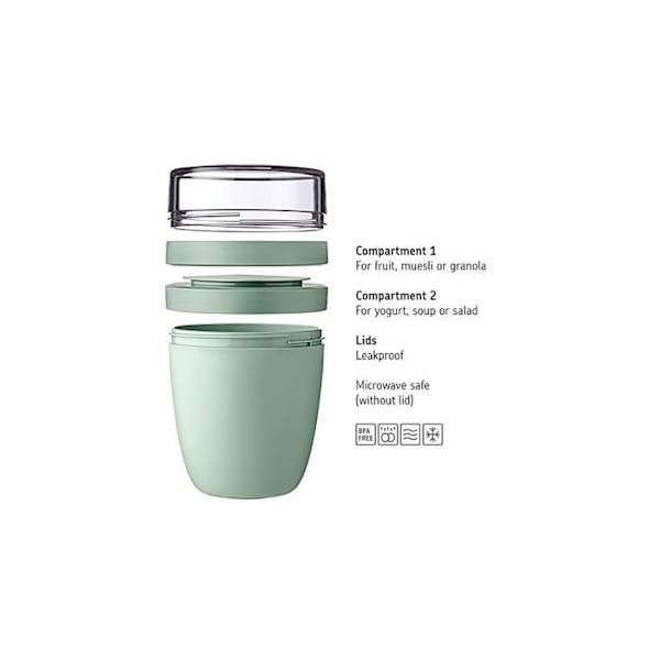 Lunchbox - Mepal - Ellipse - 2 fack - 200 ml och 500 ml - Nordic sage Nordisk visdom