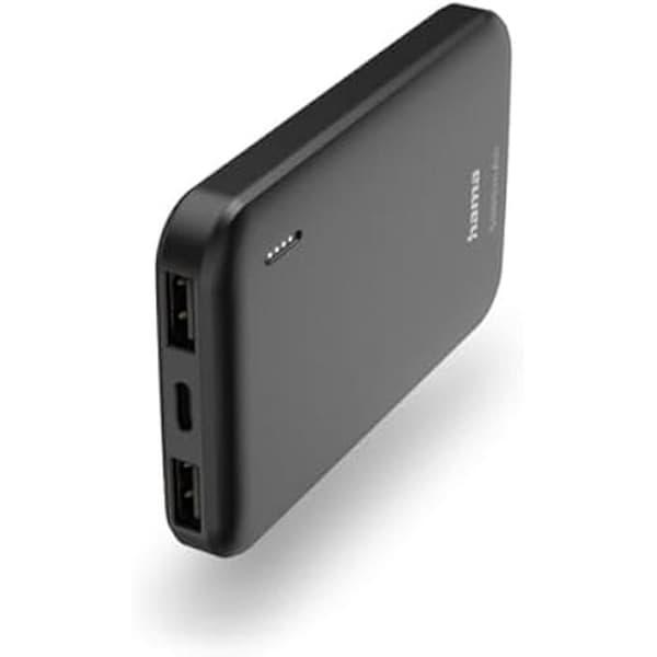 Extern Batteri - HAMA - Pocket 5 - 5000mAh - USB C Snabbladdning - 2 USB-A-portar Grå
