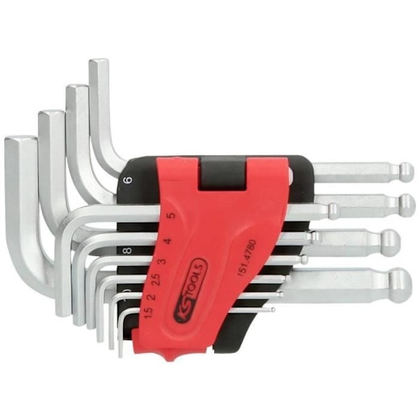 Handverktyg - KS TOOLS - Set med vinklade hannycklar - Legerat stål - 6-punkts