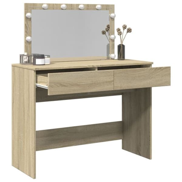 Frisör med LED ek sonoma 100x40x120 cm