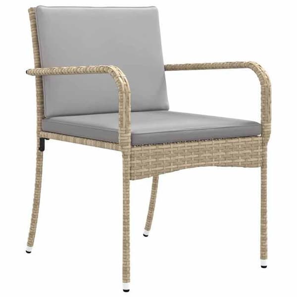 vidaXL Trädgårdsset Beige polyrotting 42025105