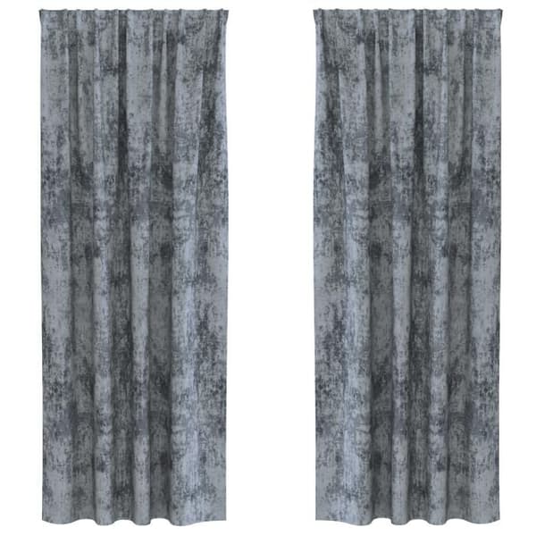 Sammetsgardiner - 2 st - Silvergrå - 225x140 cm - Moderna ögla Pengar