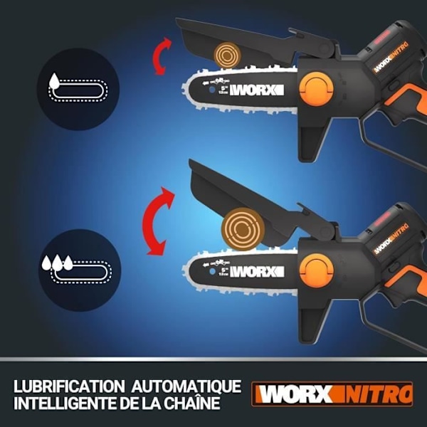 Grensåg - WORX - WG325E - 20V - 2Ah - Blad 12 cm - Borstlös motor
