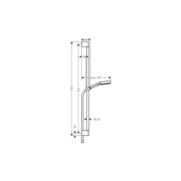 Duschset 105 3jet Relaxation EcoSmart 9l/min med C bar 90 cm matt vit Hansgrohe Pulsify Select