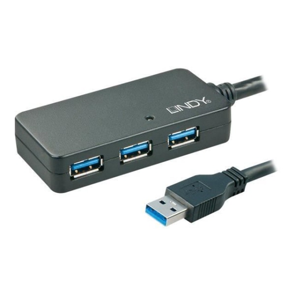 Aktiv förlängningskabel USB 3.0 Pro 10m med 4-ports hubb