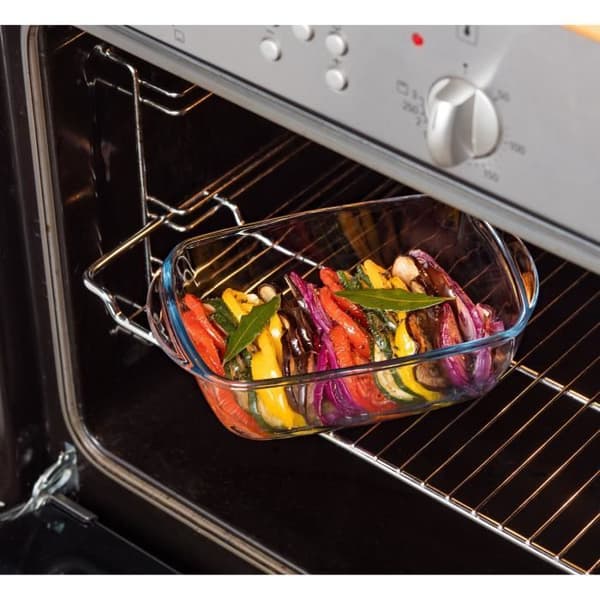 Set med 3 skålar med lock - PYREX - Cook & Store - Glas - Rektangulär - 0,4/1,1/2,5 L klar och blå