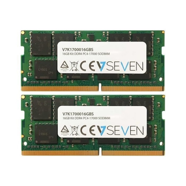 V7 RAM-modul - 16 GB (2 x 8 GB) - DDR4-2133/PC4-17000 DDR4 SDRAM - CL15 - 1,20 V - Icke-ECC - Obuffrad - 260-stift - SoDIMM