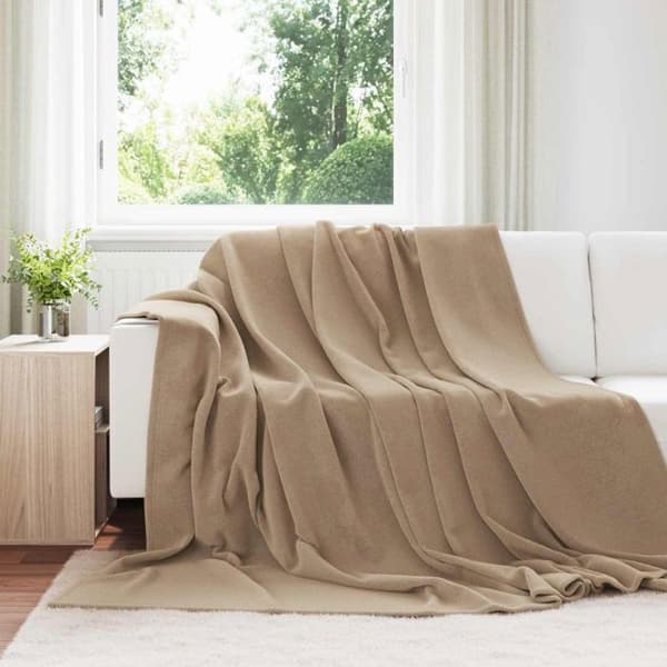 Fleecefilt - VIDAXL - 6-pack - Kamel - 220 x 240 cm - Lätt och hållbar Kamel
