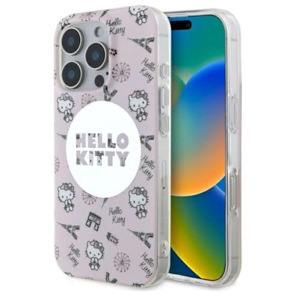 Coque MagSafe Hello Kitty IML All Over Paris för iPhone 16 Pro Max (rosa) rosa