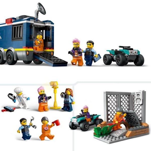 LEGO® 60418 City Det mobila kriminaltekniska laboratoriet, fyrleksak, present till barn från 7 år och uppåt, och minifigurer Flerfärgad