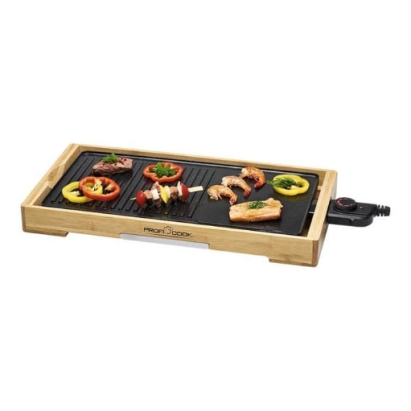 PROFICOOK PC-TYG 1143 elektrisk teppanyaki grill - Svart - Non-stick värmeplatta - 2200 Watt