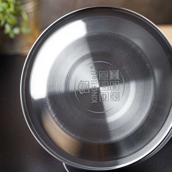 Vattenkokare - KINGHOFF - KH-1852 - 1,8L - Rostfritt stål - Inbyggd visselpipa vit/silver