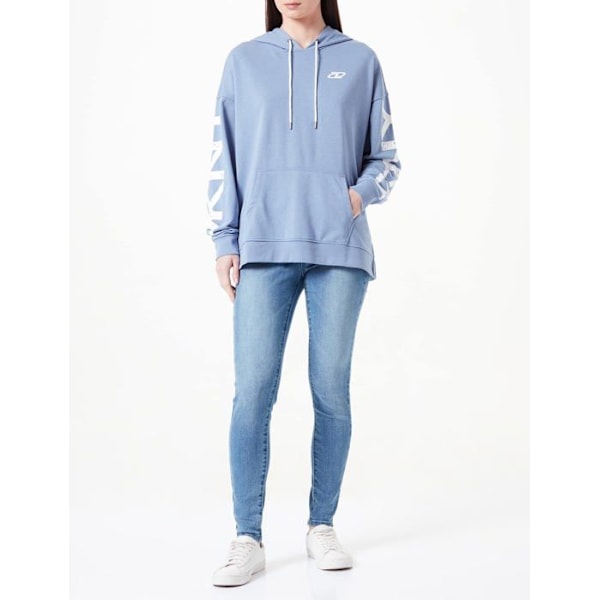 Dkny sport sweatshirt - DP1T8461-6CB-L - DKNY Dam Sport Crackle Logo Pullover Hoodie Shirt Country Blue jag