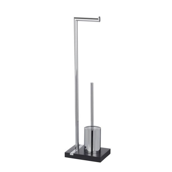2i1 WC-set - WENKO - Noble Black - Polyresin - Stål - 20x74x15 cm Flerfärgad