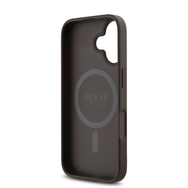 Coque för iPhone 16 - Guess Hardcase 4G Classic MagSafe (GUHMP16SP4SM4MW) - Brun brun