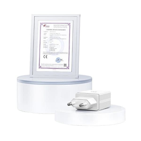 Laddare - USAMS - 2xUSB-A - USB-C-kabel - Snabbladdning PD3.0 - Vit Vit