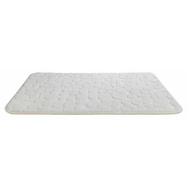 WENKO Pebbles Memory Foam Badrumsmatta, Halkfri badrumsmatta, Polyester, 50x80 cm, Beige