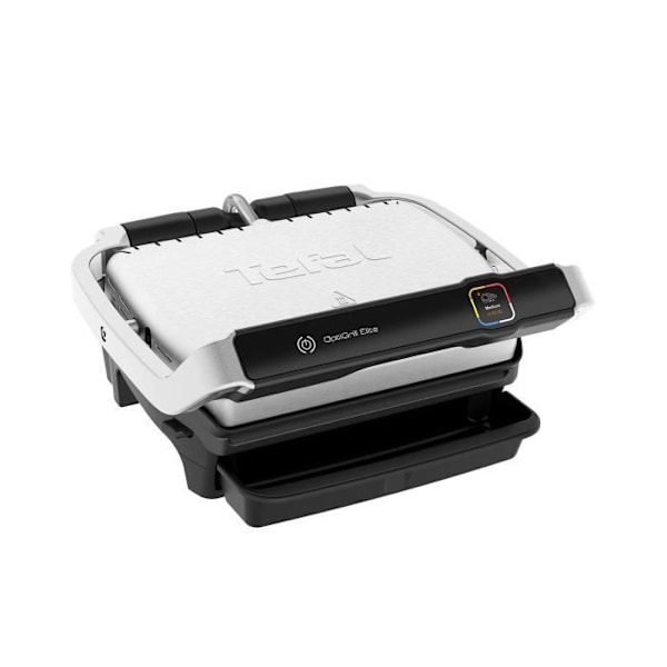 Tefal OptiGrill Elite GC750D Kontaktgrill 2000 Borstad svart rostfritt stål