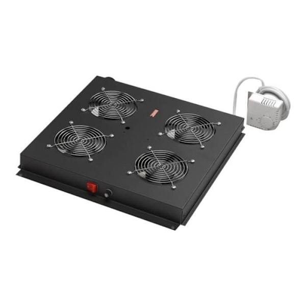 Digitus DN-19 FAN-4-B-N - Rack topp med 2 fläktar - med 4 kylfläktar - svart, RAL 9005 - 19"