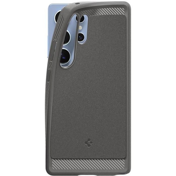 Coque - SPIGEN - Rugged Armor MagFit - Kompatibel med Samsung Galaxy S25 Ultra - Stötabsorberande - Kolfiberdesign - Grå Grå