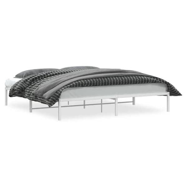 vidaXL Sängstomme Metall Vit 200x200 cm 373680