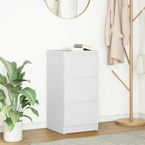 vidaXL Buffé vit 37,5x35x76 cm ingenjörsträ 861724