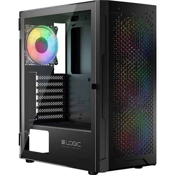 PC-chassi - sidopaneler Logic - AT-ARAMIS-10-0000000-0002 - ARAMIS ARGB MINIDI USB-3.0-chassi svart ()