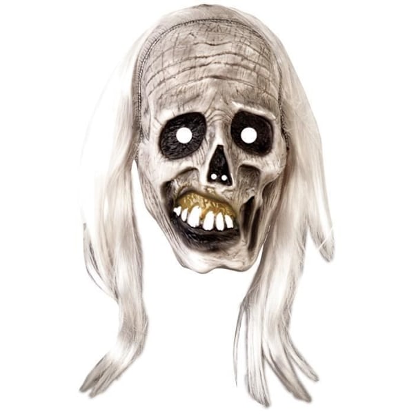 Vuxen Zombie Mask och Peruk Kostym - Vit Vit
