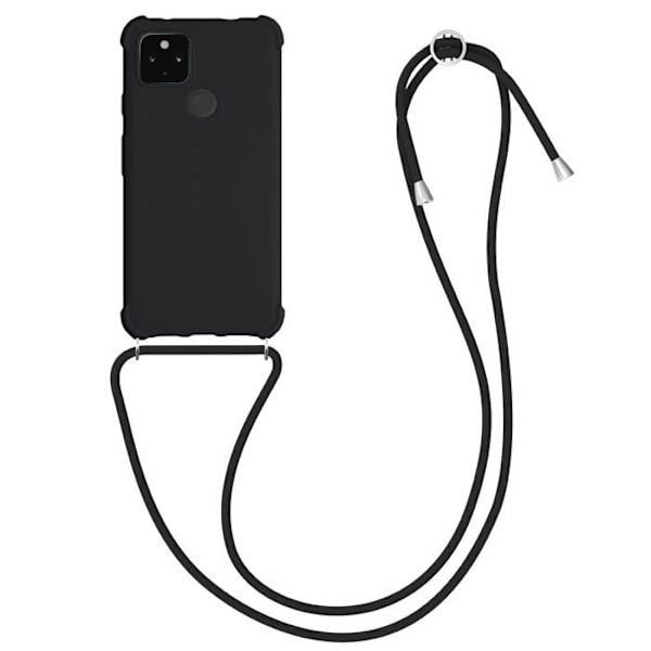 Kwmobile - 55914.01 - Halsbandsfodral Kompatibel med Google Pixel 4a 5G Fodral - Silikonfodral Skydd med halsband Svart