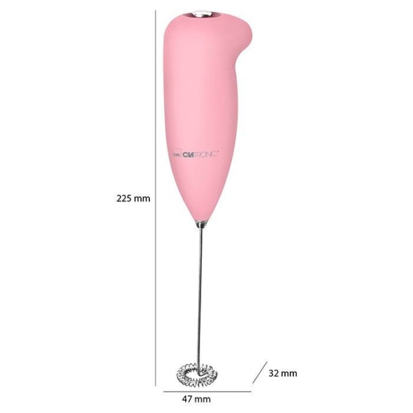 Mjölkskummare - Clatronic - MS 3089 - Rosa - Soft-touch hölje - Batteridrift Rosa