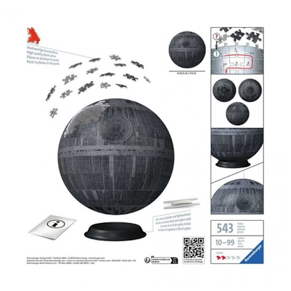 Star Wars Death Star 3D-pussel - Ravensburger - 540 bitar Flerfärgad