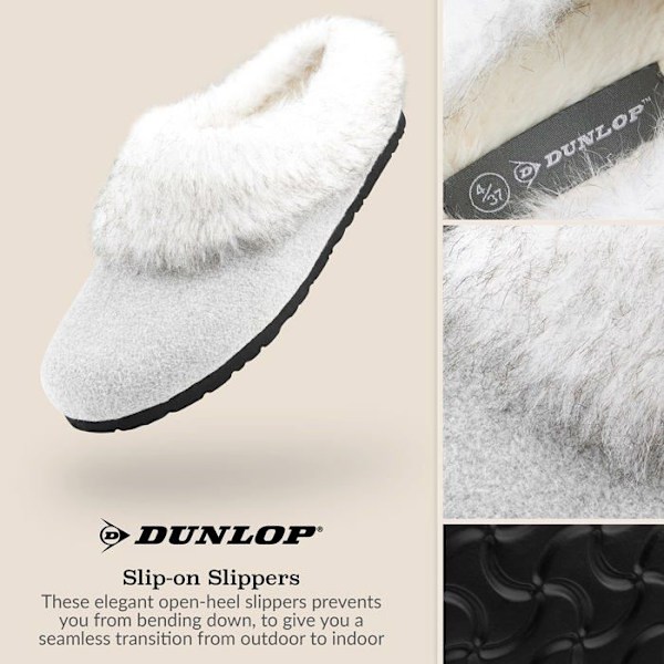 Tofflor - tofflor - tofflor Dunlop Damtofflor Damtofflor Päls Halkfria sulor Grå 39