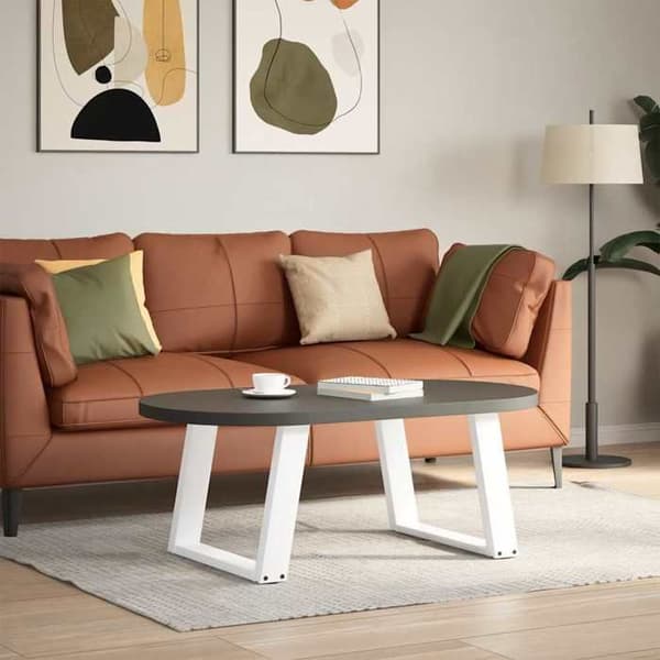 vidaXL U-formade soffbordben 2 stycken Vit 60 x (42-43) cm Stål 4012769